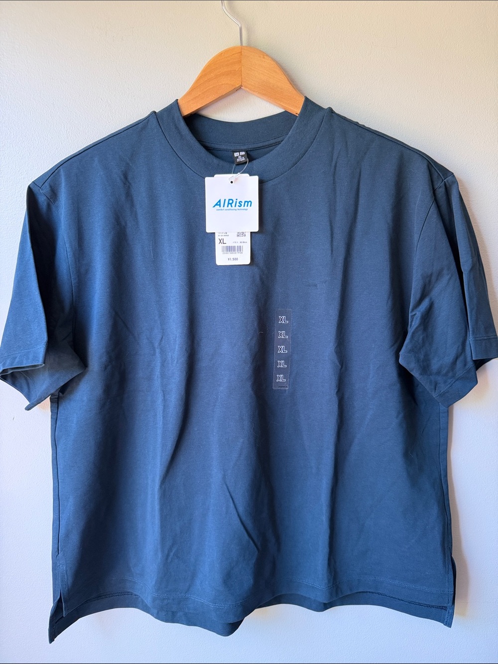 NWT ‼️Uniqlo AIRism Short-Sleeve Tee in Deep Teal Blue size XL
